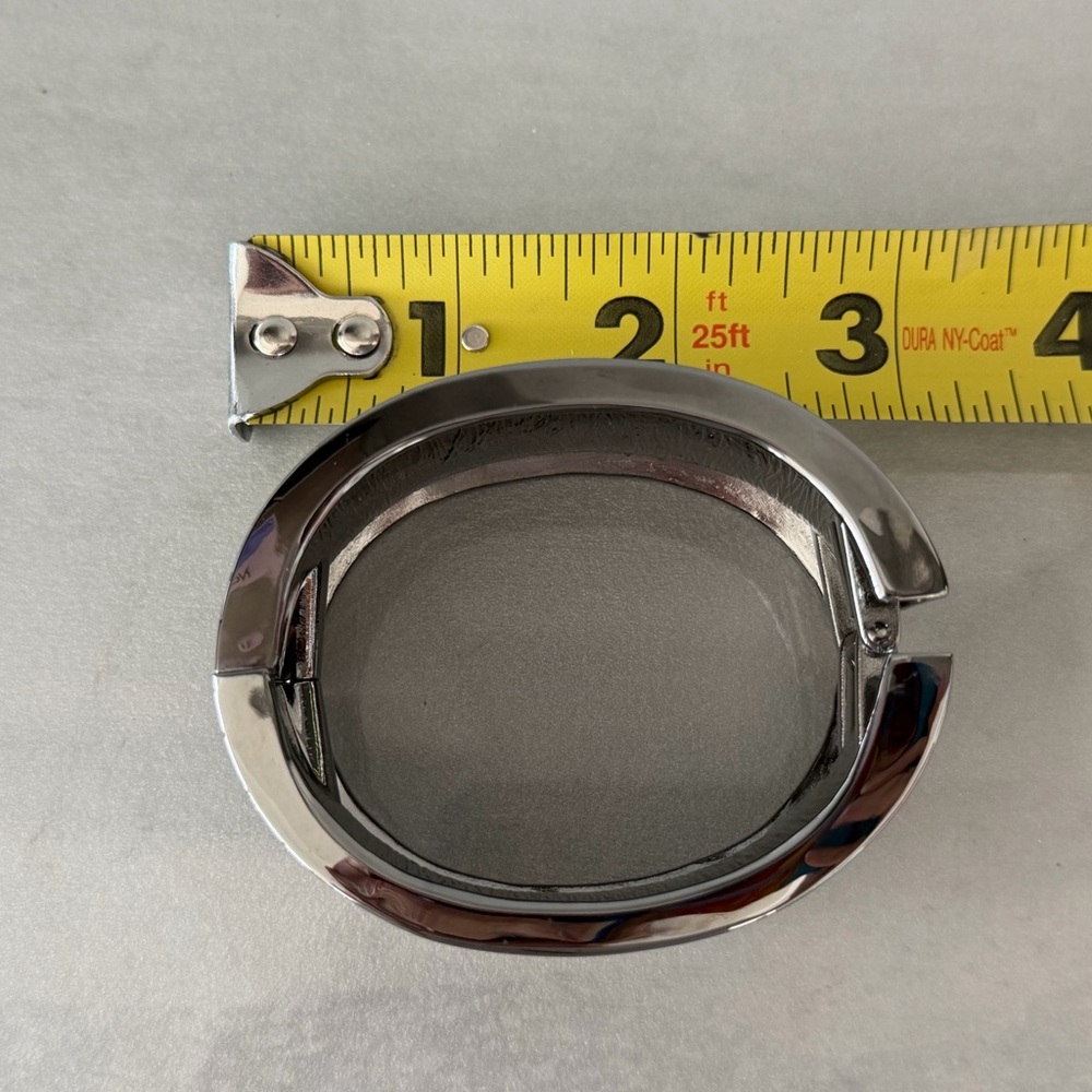 Bold Polished Gunmetal Tone, Wide Cuff Statement Bracelet - Picture 7 of 8